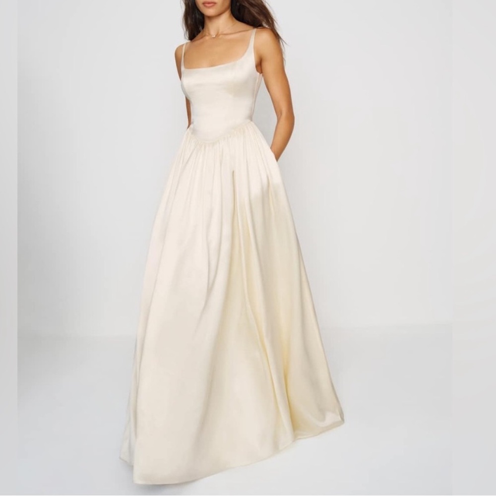 NWT Reformation Liz Ivory/Silk Dress
